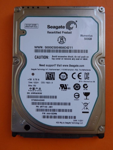 500GB Seagate ST9500423AS | PN: 9RT143-881 | FW: 0001SDM5 | 6WR | SU