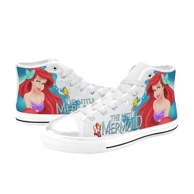 The Little Mermaid Custom High Top Sneakers Women Canvas Shoes