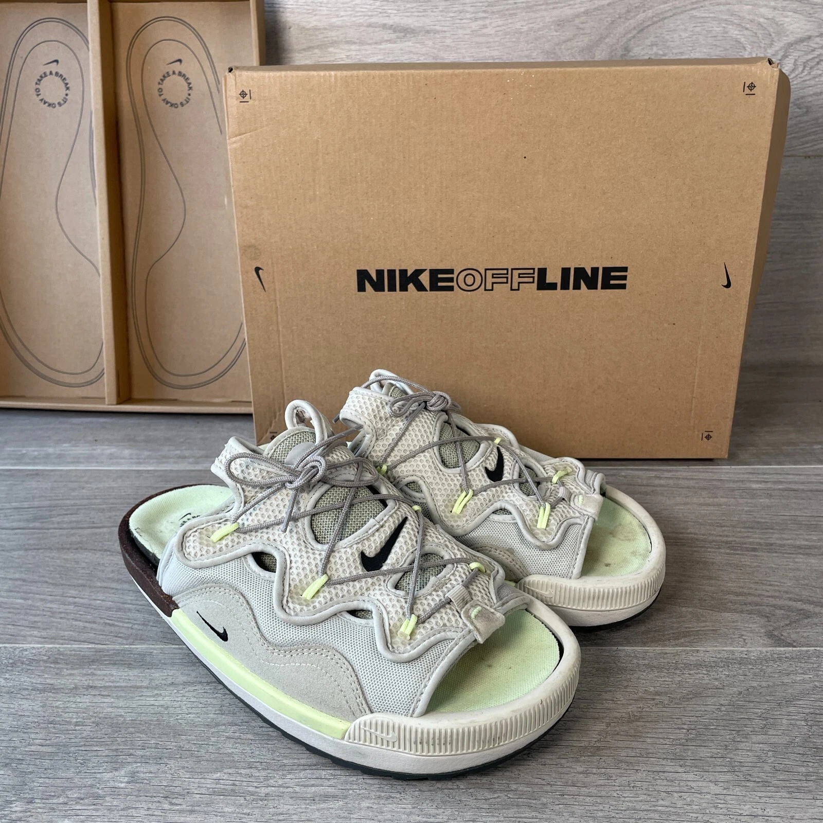 Sandali Nike uomo grigio verde taglia UK 7 in scatola offline 2.0 Bone Mule CZ0332 002