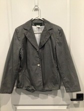 Euc Harve Bernard estimate women  s 10 - 12 black white tweed blazer Long sleeve