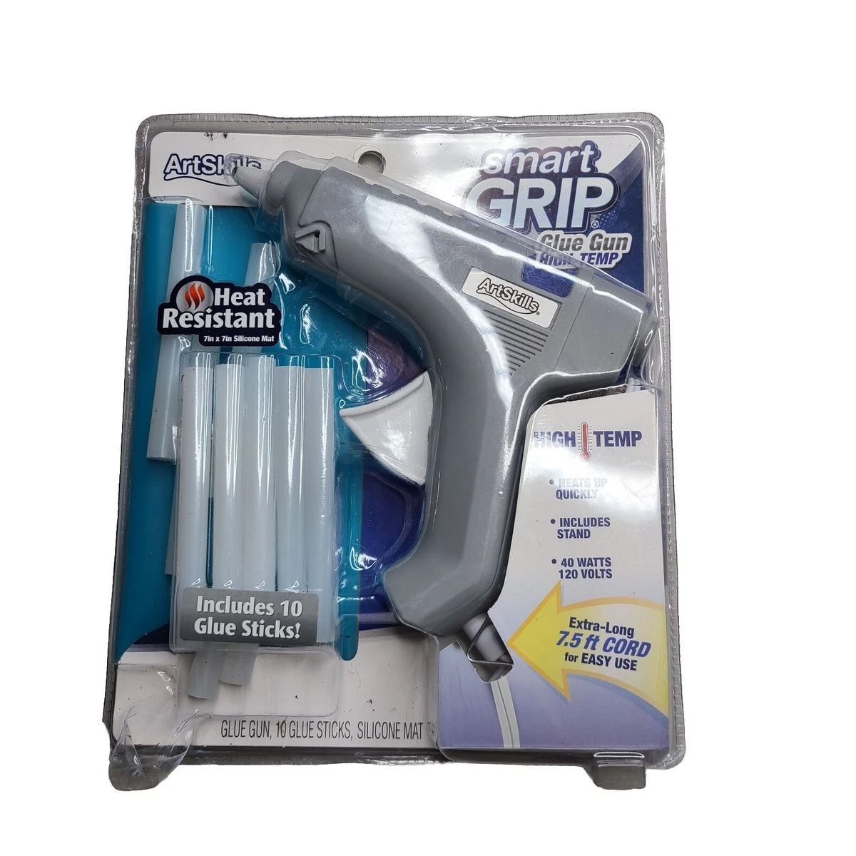 Art Skill Hot Glue Gun High Temp 7 5 ft. cord 40 wats 10 gluesticks