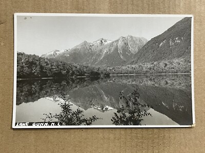 Postcard RPPC New Zealand NZ Lake Gunn Eglinton Valley Scenic View Real Photo