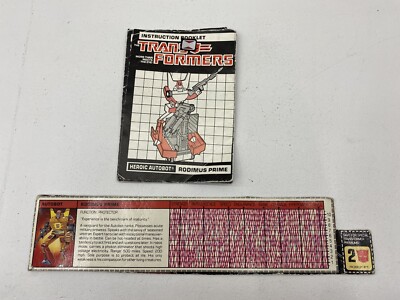 Rodimus Prime Heroic Autobot Transformers Instruction Booklet And Tech Specs