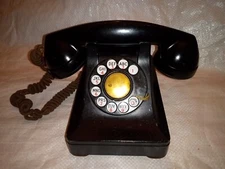 Vintage F1 Bakelite Bell System Western Electric Rotary Dial Desk Phone 1948 F-1