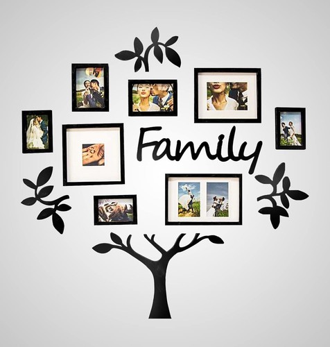 Black PVC Picture Frame - Sleek Selfie Gallery Collage | Family - 8 count - Picture 10 of 10