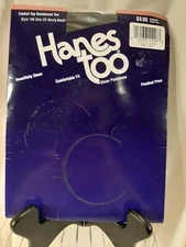 Hanes Too Reinforced Toe Control Top Pantyhose Style 136 Size CD Barely Black VT