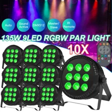 135W DMX RGBW 9 LED Wash Par Fixture Stage Lights Disco Party Disco Show