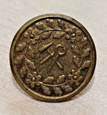 1800's Antique Button, Hammer And Plier, "Warranted Fine" Backmark