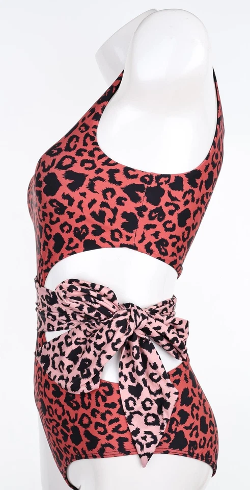 Traje de baño Beach Riot 286679 de una pieza de leopardo para mujer, talla mediana Foto 3 de 3