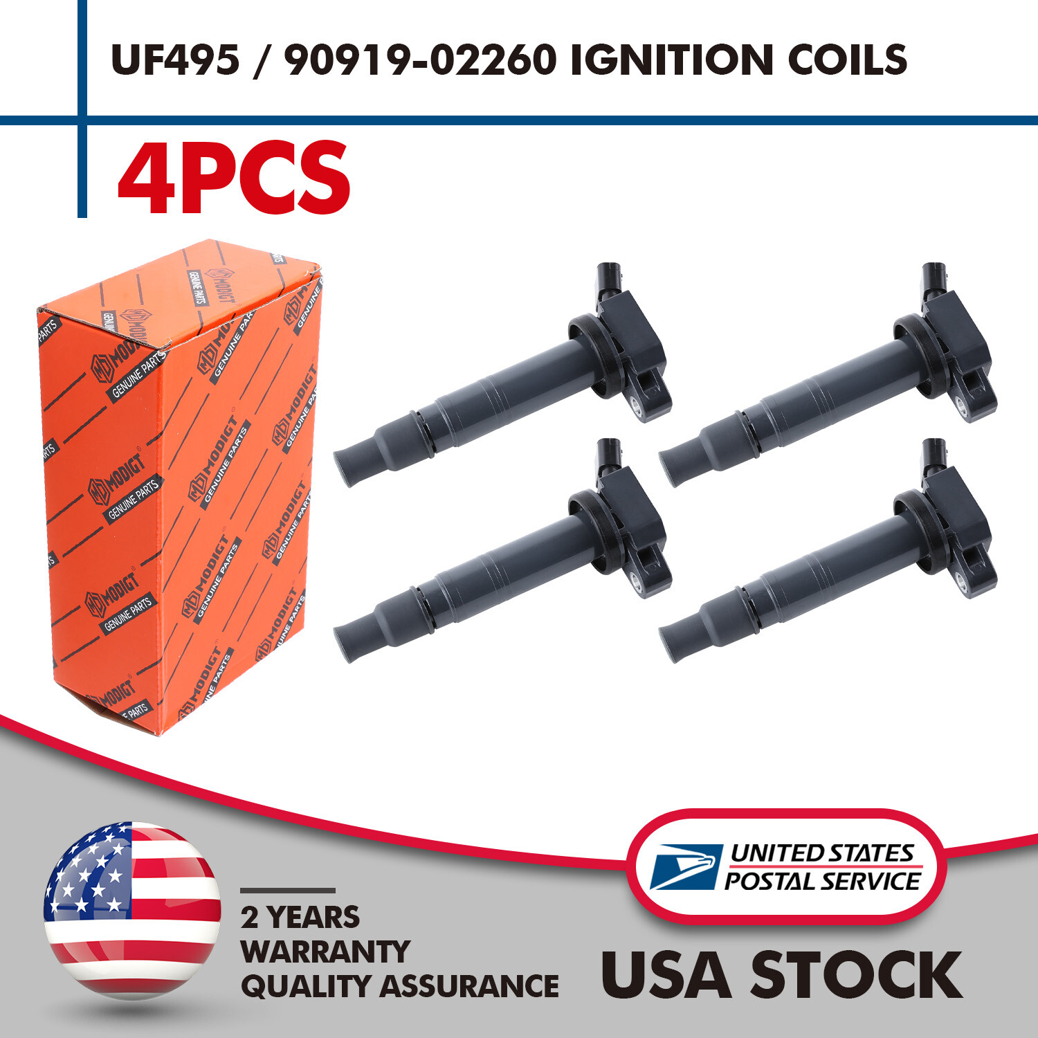 4 Ignition Coil Pack for Toyota Camry Tacoma Tundra 4Runner Lexus Scion xB UF495