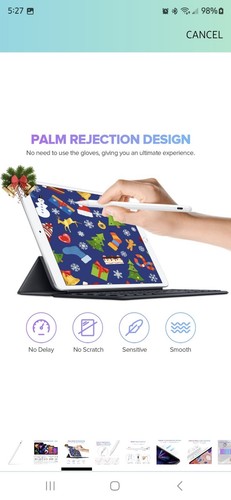 Stylus Pen for iPad 9th&10th Generation-2X Fast Charge Active Pencil Compatible - Picture 3 of 8