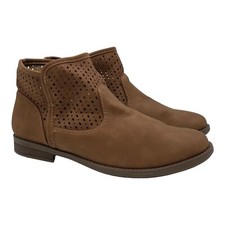 Cat  Jack Roberta Side Zip Ankle Bootie Boots Microsuede Brown Youth Girl Sz 3