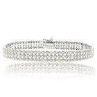 Row Tennis Bracelet - J-K-I3 925 Silver 2 Carat Diamond Three