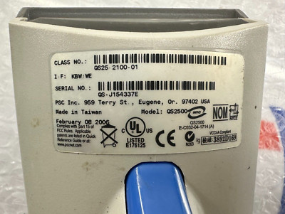 PSC QuickScan 2500 QS25-2100-01 Bar Code Scanner