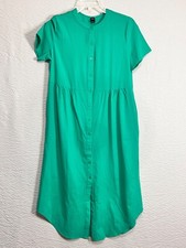 Emery Rose Women’s NWT Green Button-Up Short Sleeve Dress Size L (B5-4)