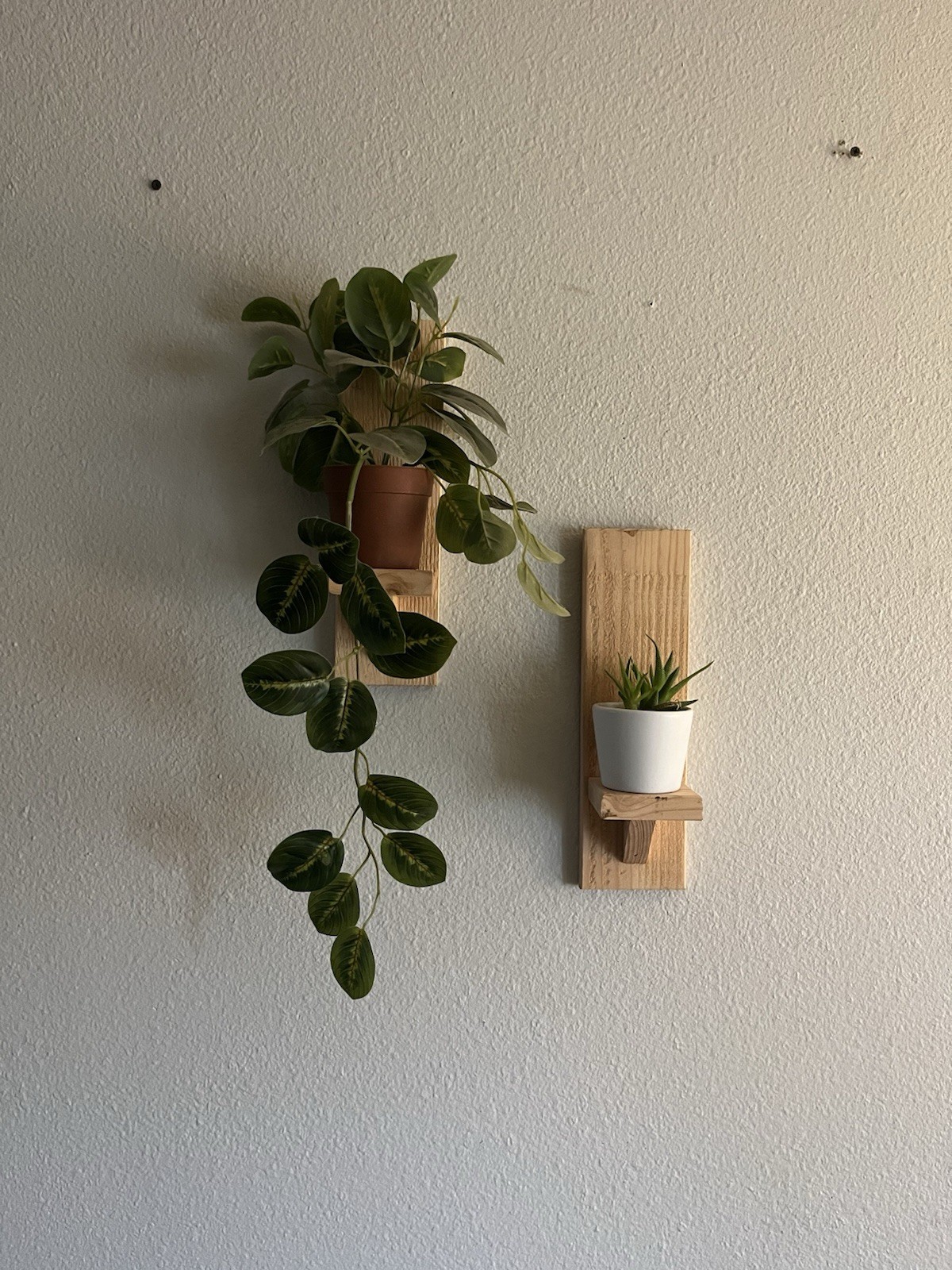 Rustic Wood Hanging Wall Shelf Plant Candle Holder