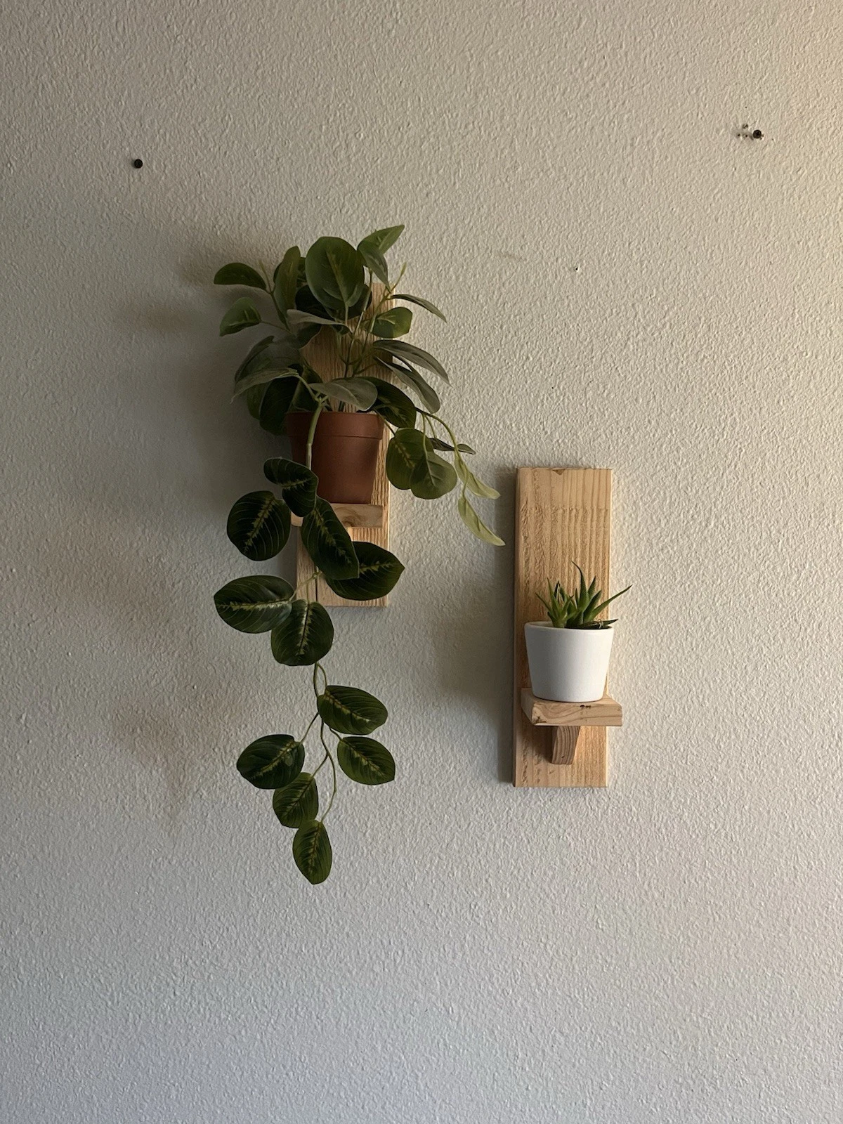 Rustic Wood Hanging Wall Shelf Candle Plant Holder Decor Entry Bathroom Kitchen