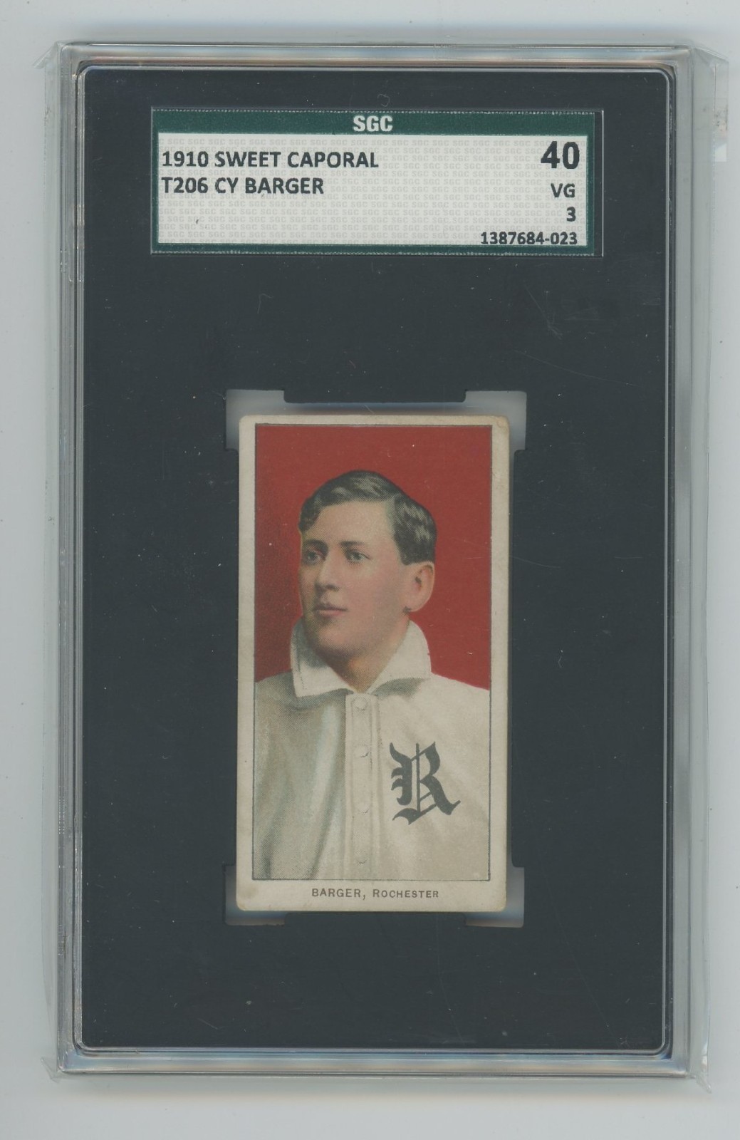 1910 Sweet Caporal T206 Baseball CY BARGER Rochester SGC 3 350 Subjects 