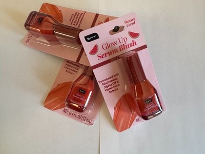 B.PURE GLOW UP SERUM BLUSH SUNSET CORAL WATERMELON 0.4 OZ SET OF 3 NEW #1