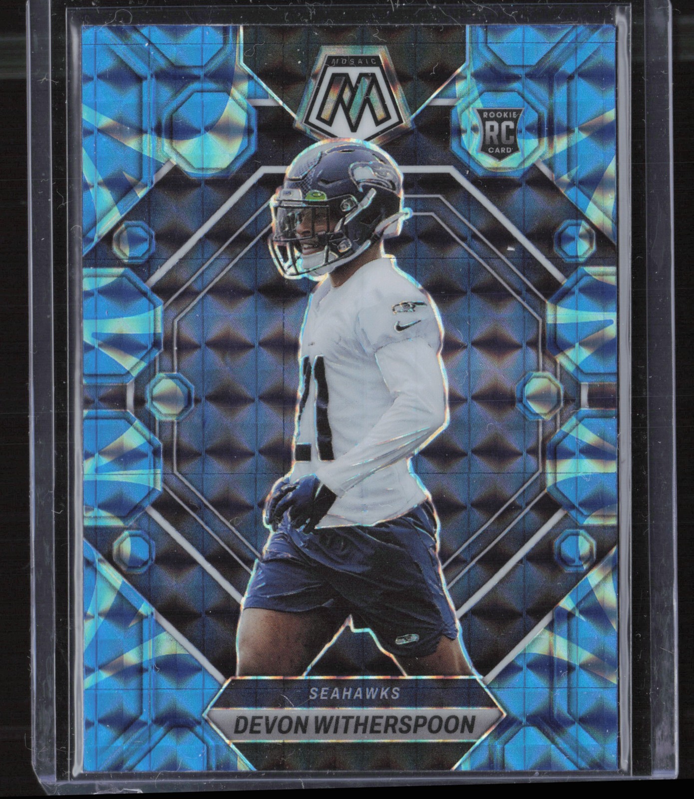 2023 Panini Mosaic #313 Devon Witherspoon Reactive Blue Mosaic
