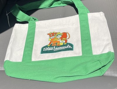 NEW Stew Leonard s Embroidered Canvas Mini Tote Bag Green