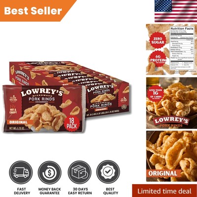Delicious Bacon Curls Microwave Pork Rinds,  Taste, 1.75 oz Pack of 18
