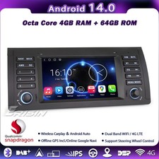 7"64GB Qualcomm Autoradio CarPlay Bluetooth Navigatore GPS per BMW X5 E53 Radio