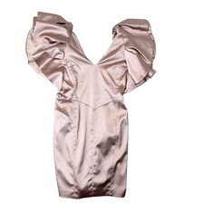 ebay short formal dresses Ladivine SF047 Lace Bodice A Line Layered Tulle Short Dress, Blush / XS main image 0