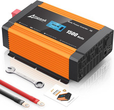 1500W Power Inverter 6.2A Dual USB Ports 3AC Outlets Inverter DC 12V to AC 110V