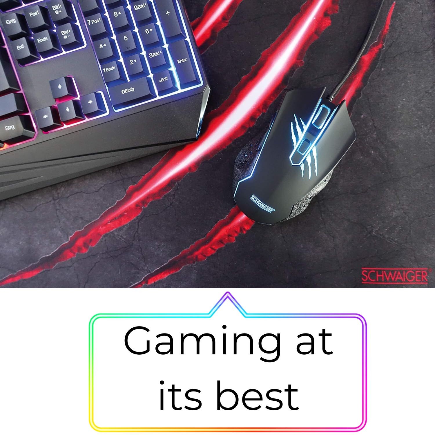 Schwaiger USB Gaming Maus RGB LED Beleuchtet Gamer Mouse 6 Tasten dpi-Schalter Ansicht 10