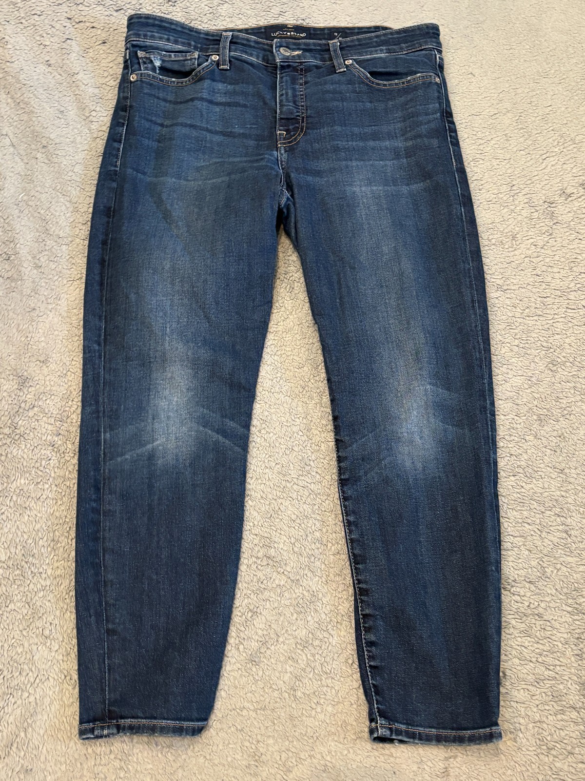 Lucky Brand Jeans Womens 12/31 Ava Crop Dark Wash Blue Denim Stretch Casual