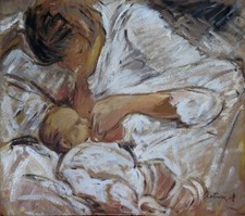 69h Maternità. Tecnica mista su carta di A. Asturi  (Vico Equense 1904 – 1986)