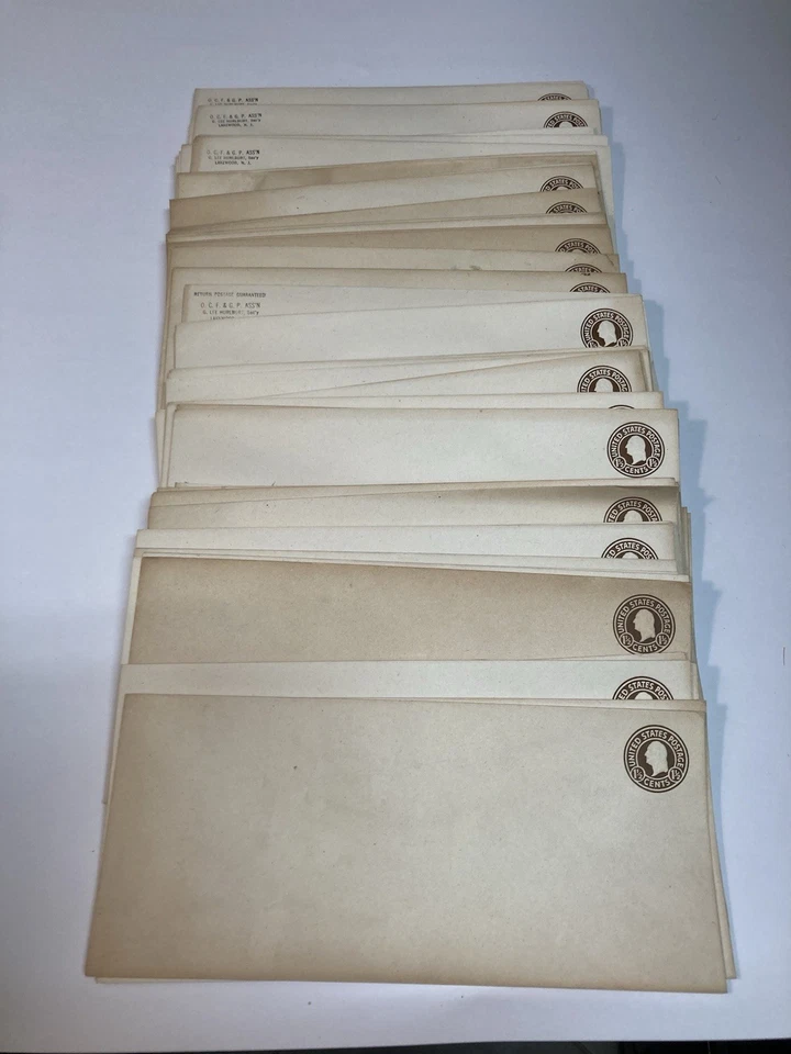 Lot of 83 Embossed Washington 1 1/2 Cent Stamped Envelopes UNUSED (U482) 1925 - Image 2 of 4