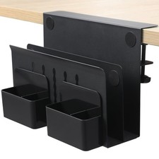 Desk Side Storage Under Laptop Mount Table Hanging File Organizer No Drill Clamp