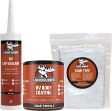 Liquid Rubber RV Roof Coating Solar Reflective 1 Quart Kit, Brilliant White