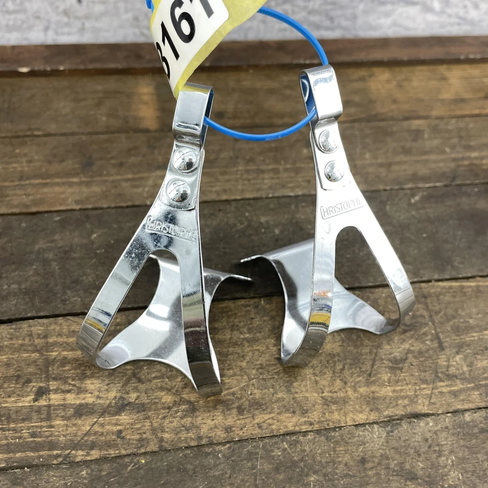 Vintage Christophe Toe Clips Small Made in France Brevete SGDG Bike Pedal Set - Image 4 of 4
