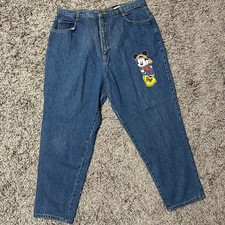 Vintage Disney Unlimited Mickey Mouse Denim Jeans Size 20W