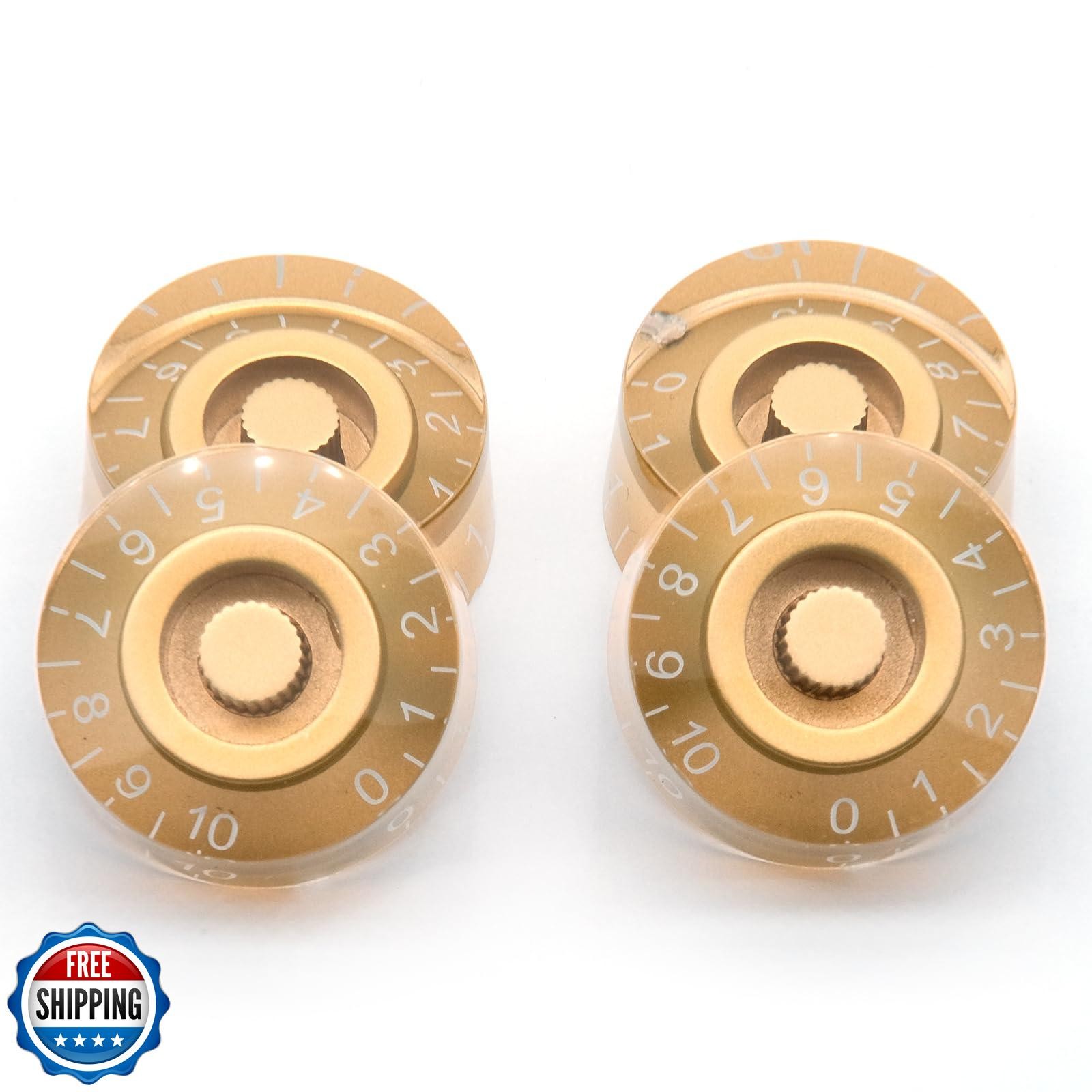 harpfeas 4PCS Imperial Inch Size LP Guitar Speed Dial Knobs 24 Fine Splines C