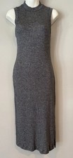 Madewell Ribbed Midi Dress Medium Heathered Gray Laine Wool Blend