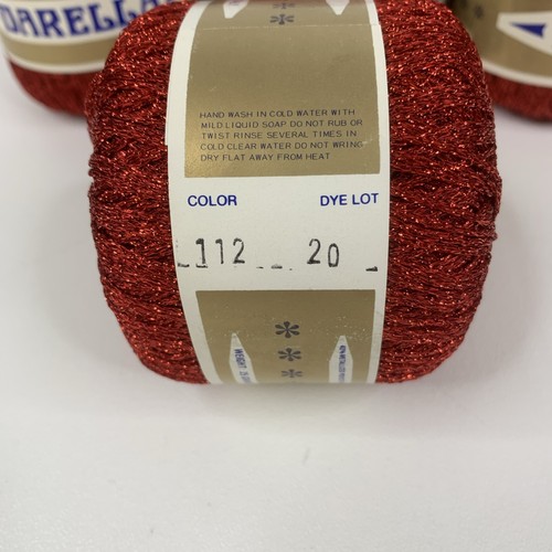 Lote de 13 Hilos Rojo Metálico Rayón/Poliéster por Darella Color 112 Tintes Lote 20 Italia - Imagen 4 de 6