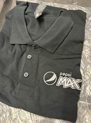 Pepsi Max Polo Shirt XL   Black   Embroidered Logo   New / Unworn Promo Shirt