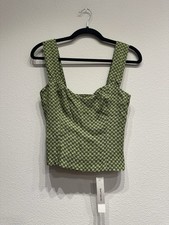 Reformation Hester Top Piccolo green sweetheart neck crop top size 2 NWT