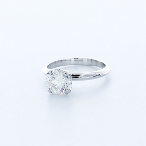 2.1 CT Lab-Created Diamond D/VS2 Round Cut Platinum Prong Classic Solitaire Ring - Picture 2 of 4