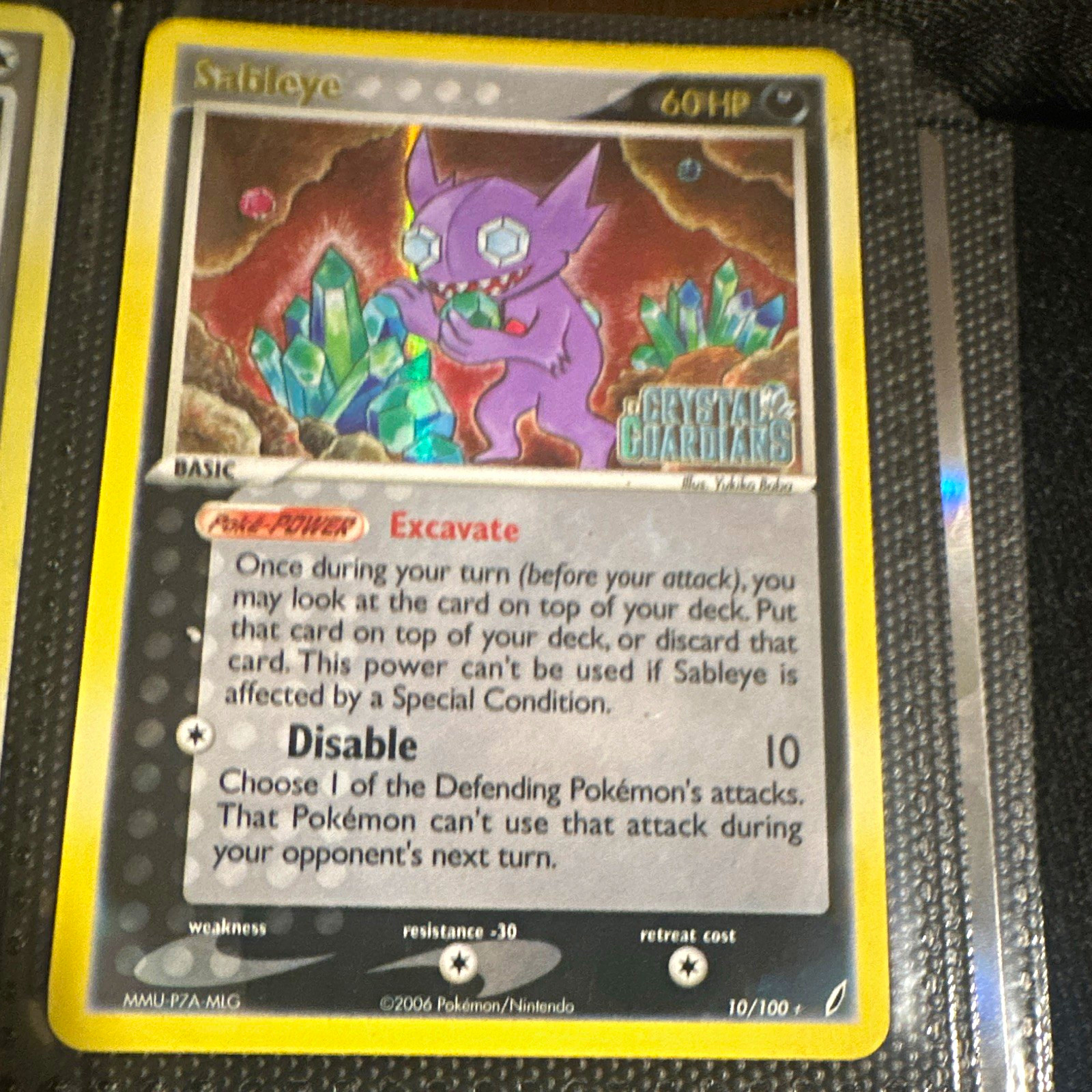 The Pokemon Company Sableye EX Crystal Guardians 10/100 Reverse Holo Rare ENG