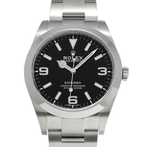 ROLEX Explorer 214270 Black Case Size 39 x 39 mm Men's Used Watch #511119