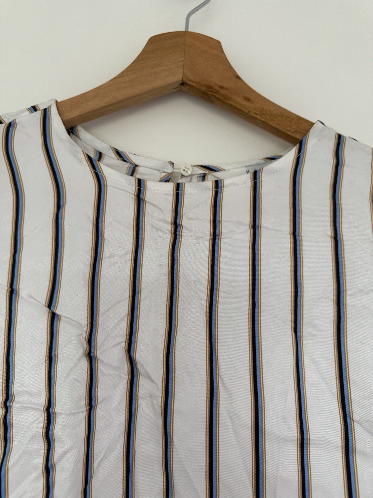 YAYA Women Blouse Size 36 UK 8 10 Off White Stripe Tie Waist NWT Viscose RRP £75 thumbnail 7