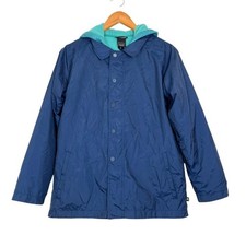 Burton 2-in-1 Jacket Youth L Blue Shell Coat w/ Zip-In Hoodie Snowboard Layering