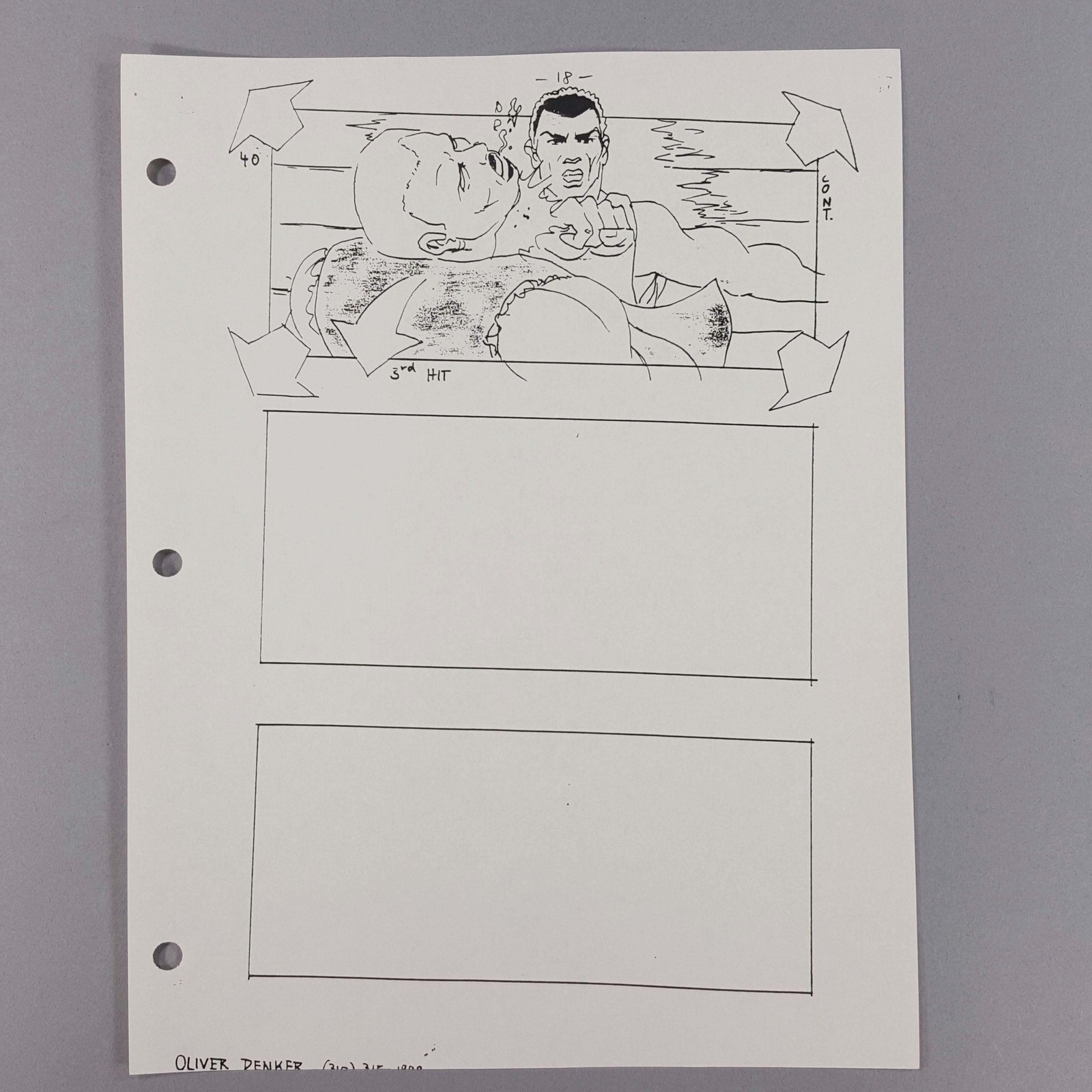 Universal Soldier Storyboard GR Fight Scene Shot 40 3rd Hit COA Original