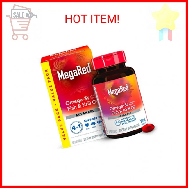 Aceite de pescado Megared Omega-3 + aceite de krill de alta absorción 500 mg cápsulas blandas, MegaRed Adv Foto 2 de 2