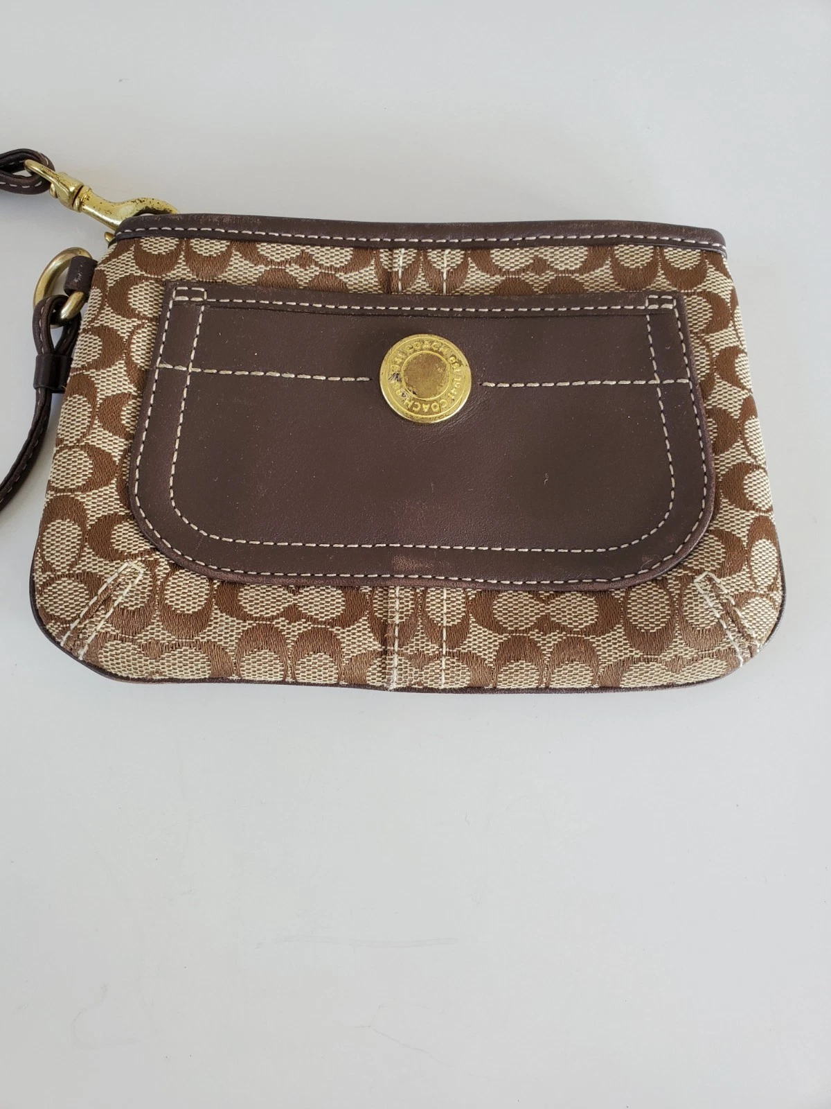 Bracciale Coach Signature kaki e marrone cioccolato donna